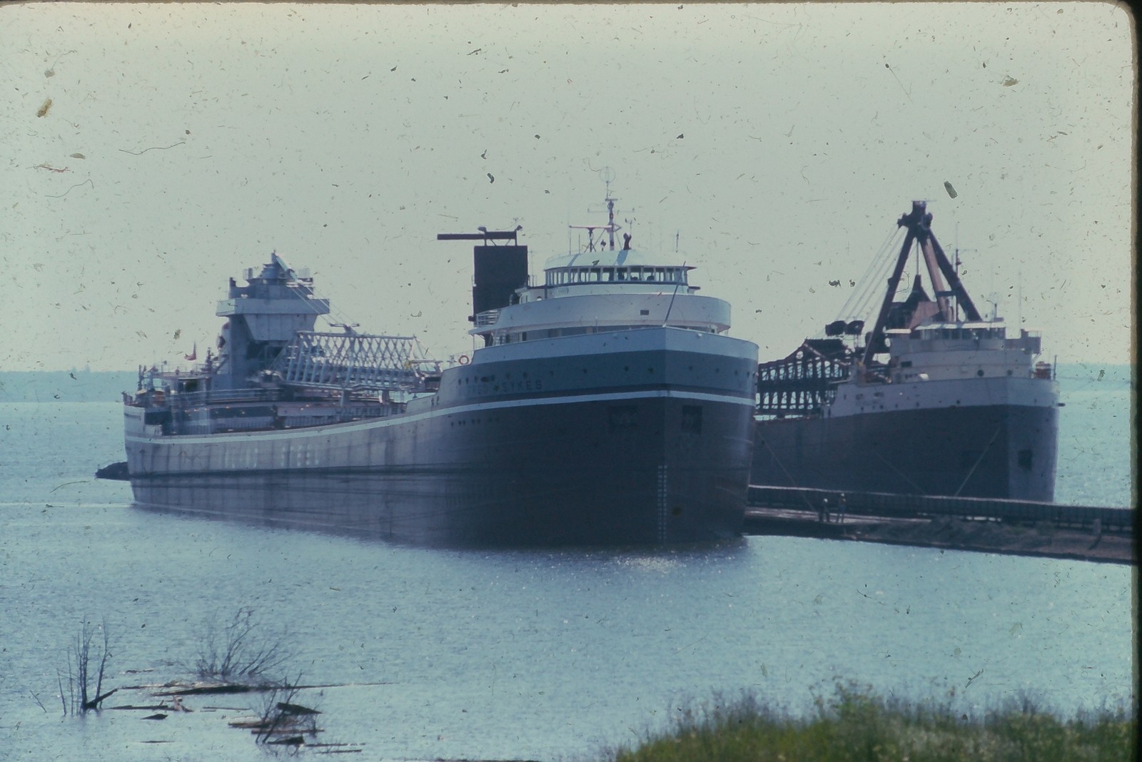 c1970\'s Kodachrome 35mm Slide FRED R. SYKES Ship Duluth Minnesota Harbor Pier