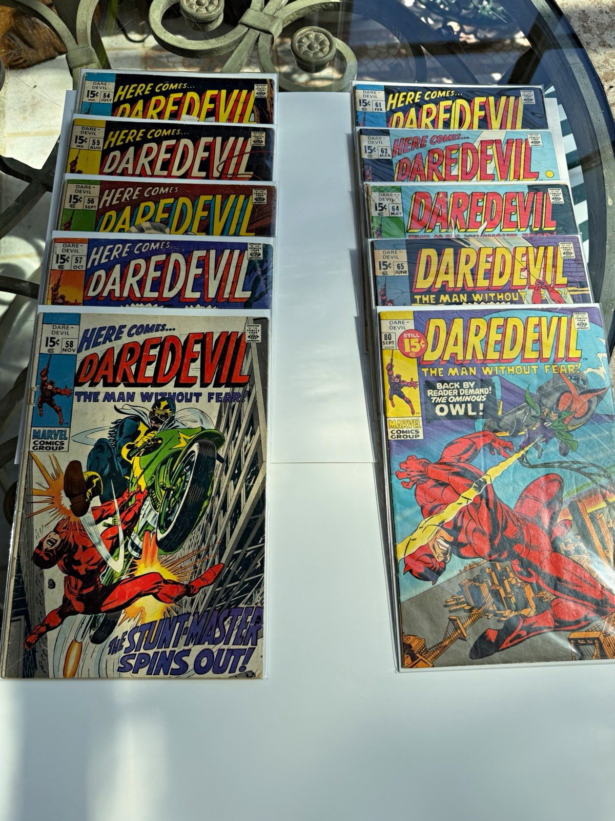 Daredevil #54 55 56 57 58 61 62 64 65 80 Marvel 10 Comic Lot