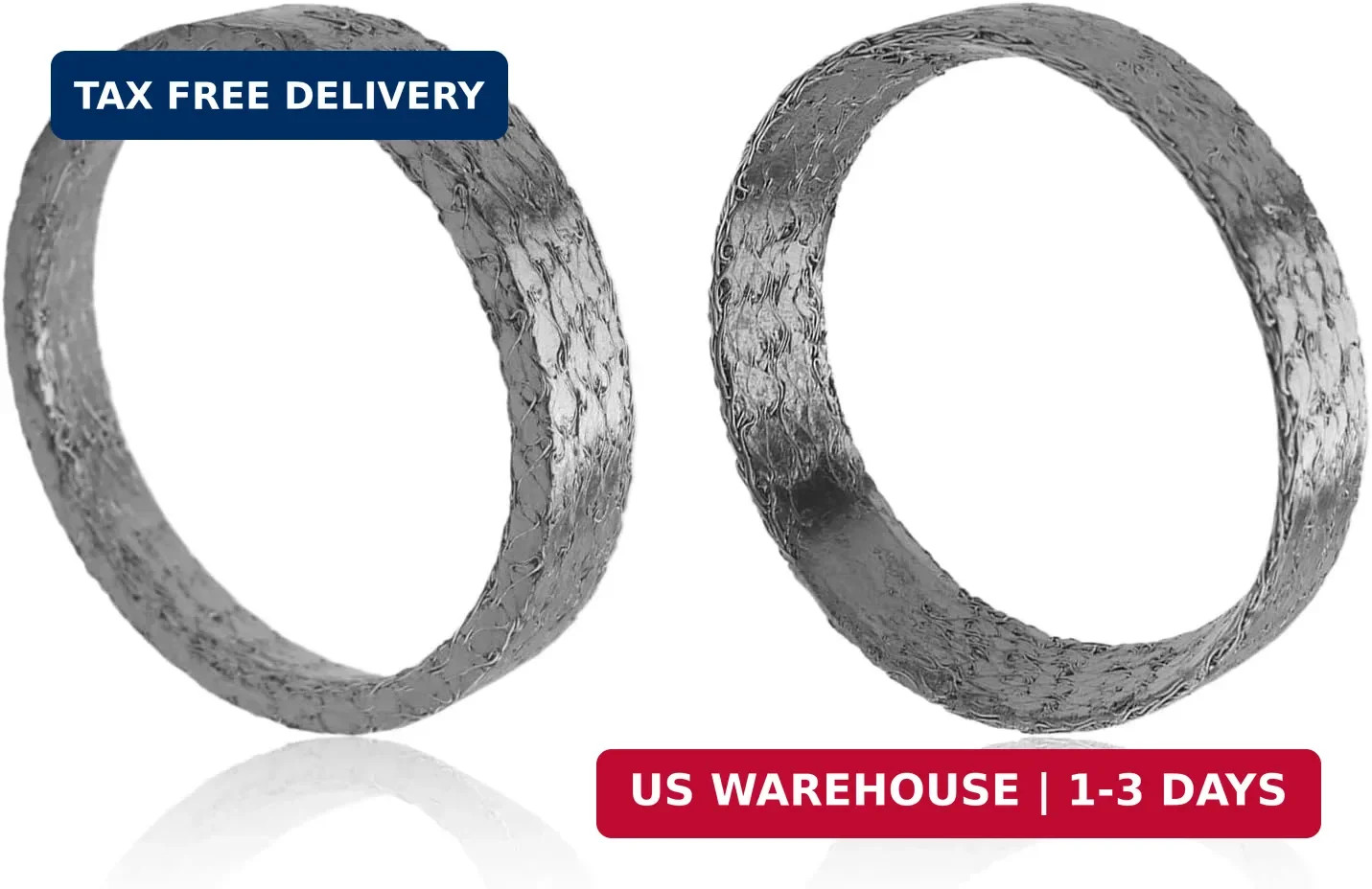 2PCS Exhaust Gasket Graphite and Steel,Exhausts Flange Gasket Compatible with Ha