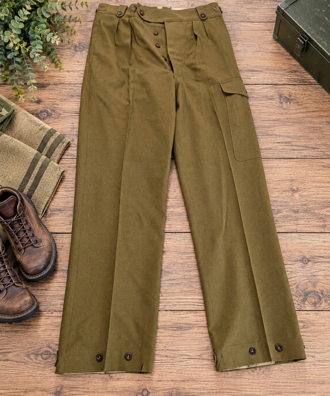 Vintage 1955 Australian Army Battle Dress Wool Trousers D^D Size 10 Military