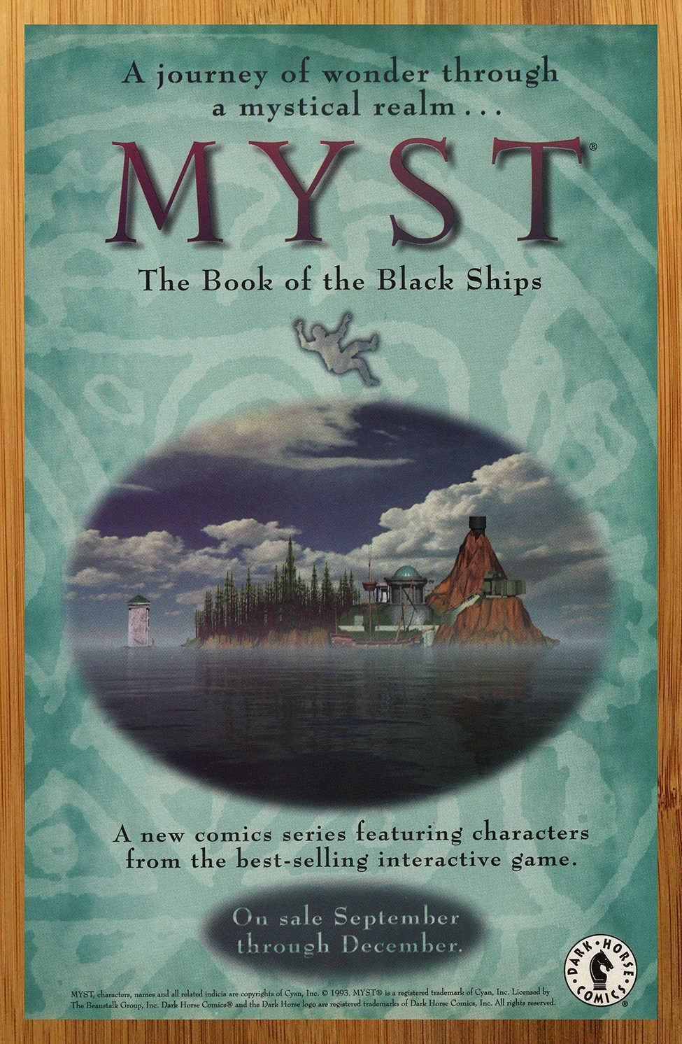 1993 Dark Horse Comics Myst Book of the Black Ships Print Ad/Poster PC Game Art