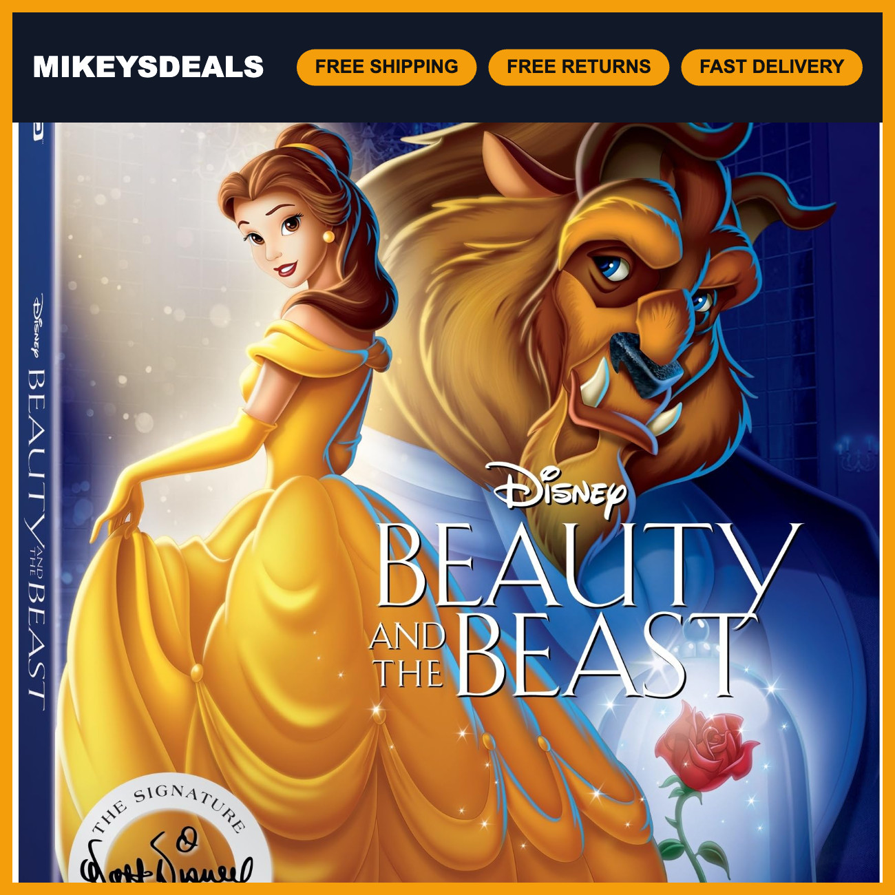 Beauty and the Beast Collectible Figurine - Enchanted Rose, Disney Inspired Deco