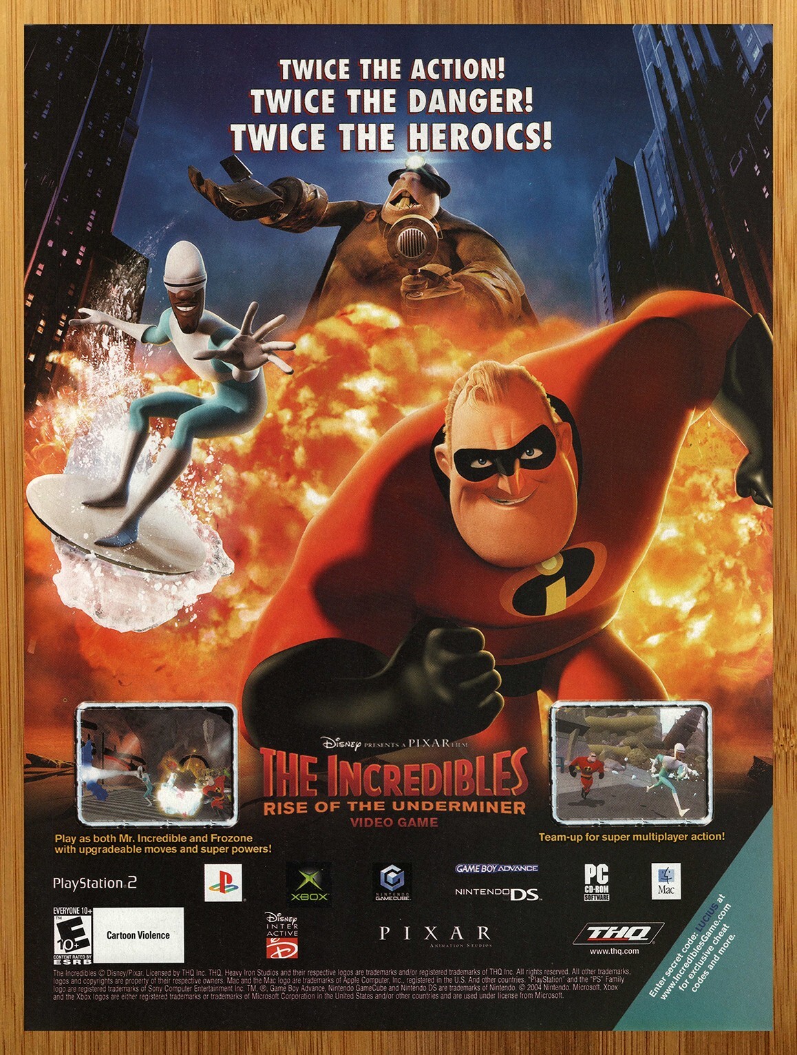 1999 The Incredibles Rise of the Underminer PS2 Xbox Gamecube Print Ad/Poster 