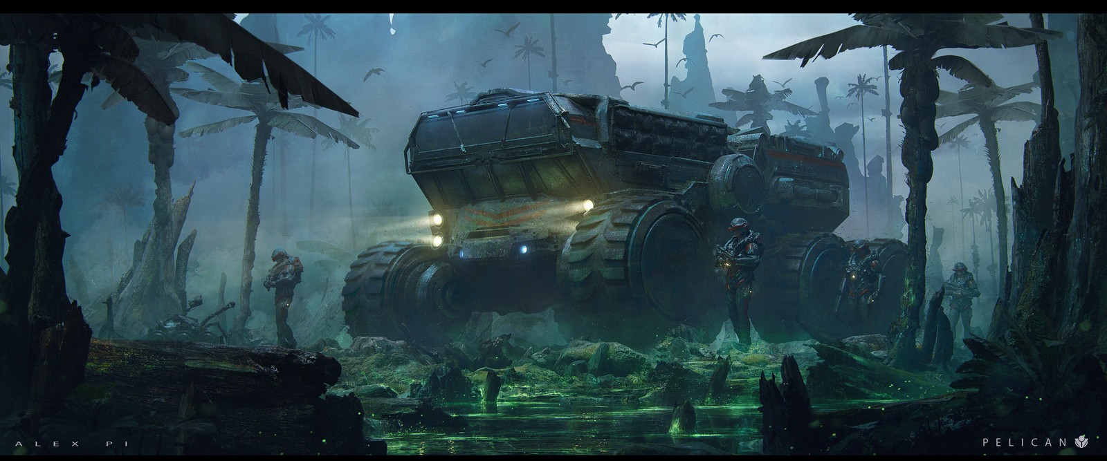 artwork digital art military soldier vehicle futuristic fantasy 11x17 Poster