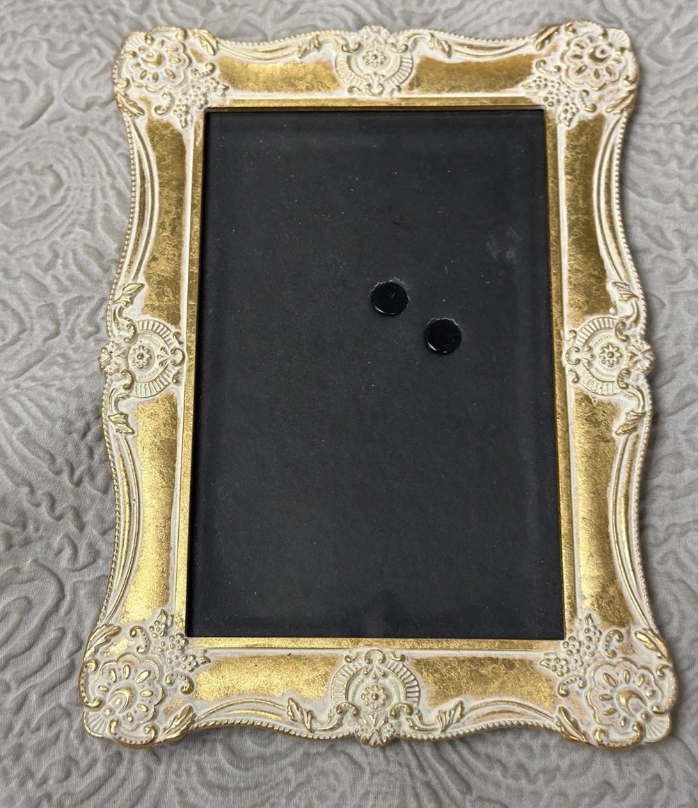 Vintage Ornate Baroque-style Rectangle Photo Frame Distressed Metallic Finish