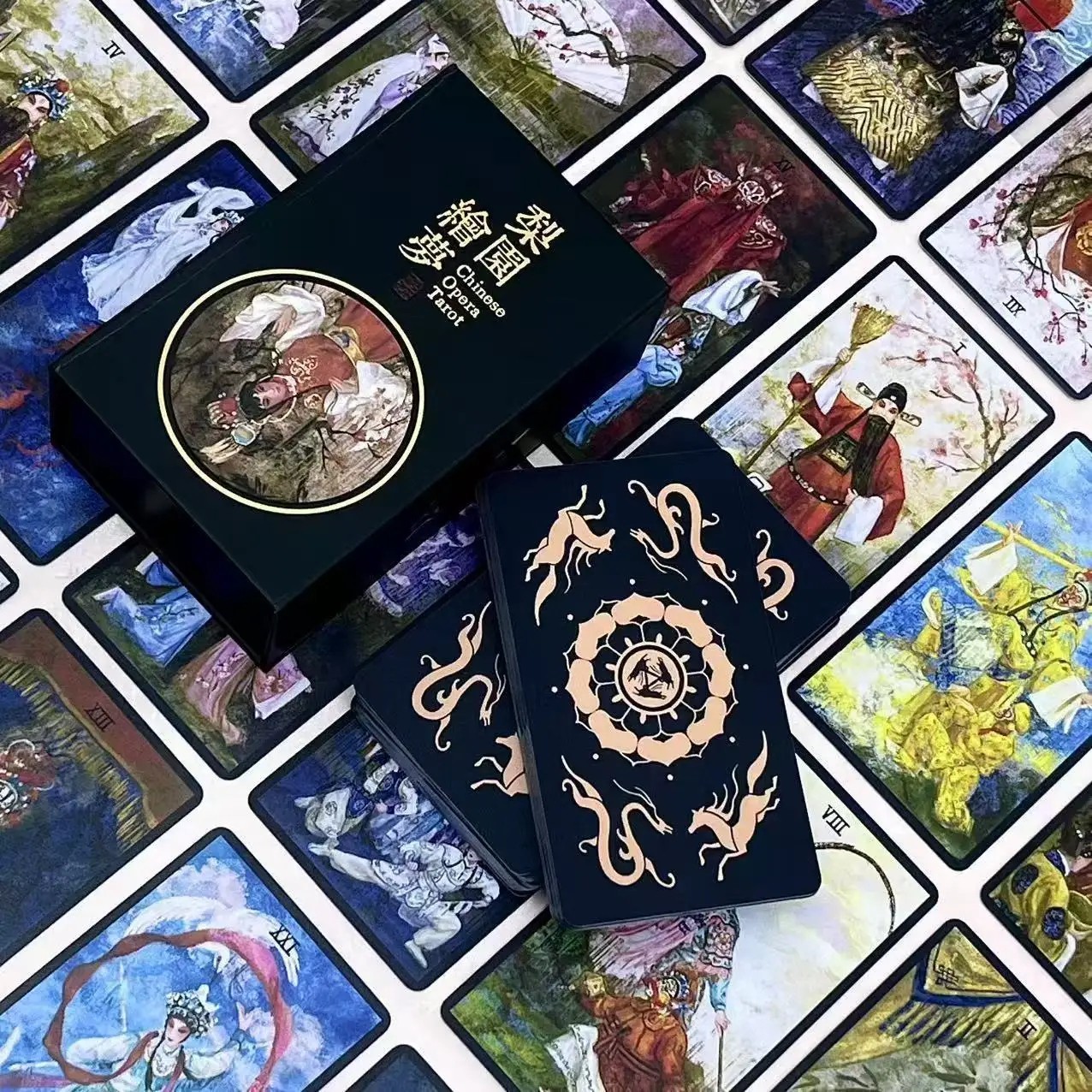 Chinese Opera Tarot Deck 78 Cards Colorful Art Divination Cards English Guide Bo