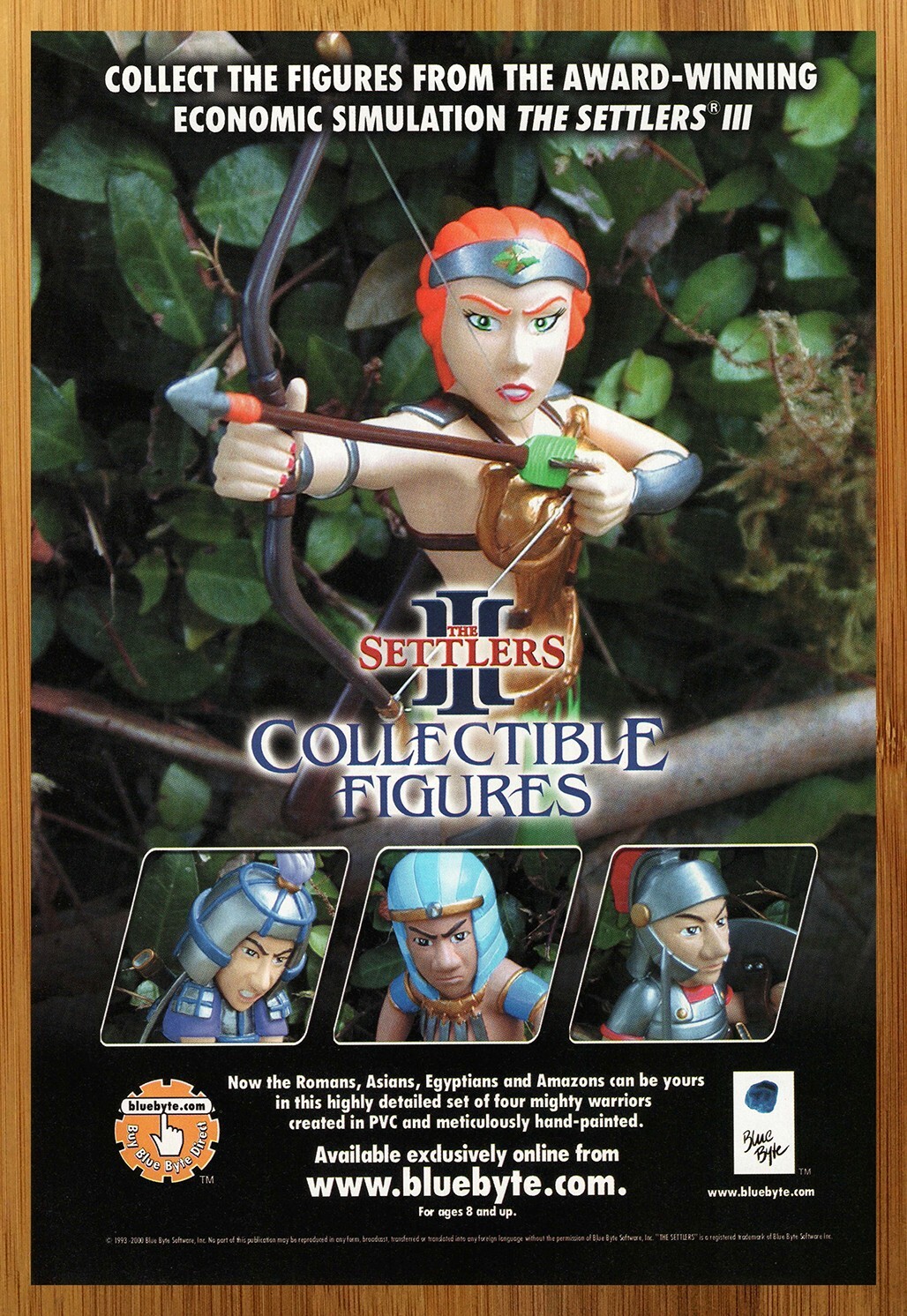 2000 The Settlers III 3 Collectible Action Figures Print Ad/Poster PC Game Art