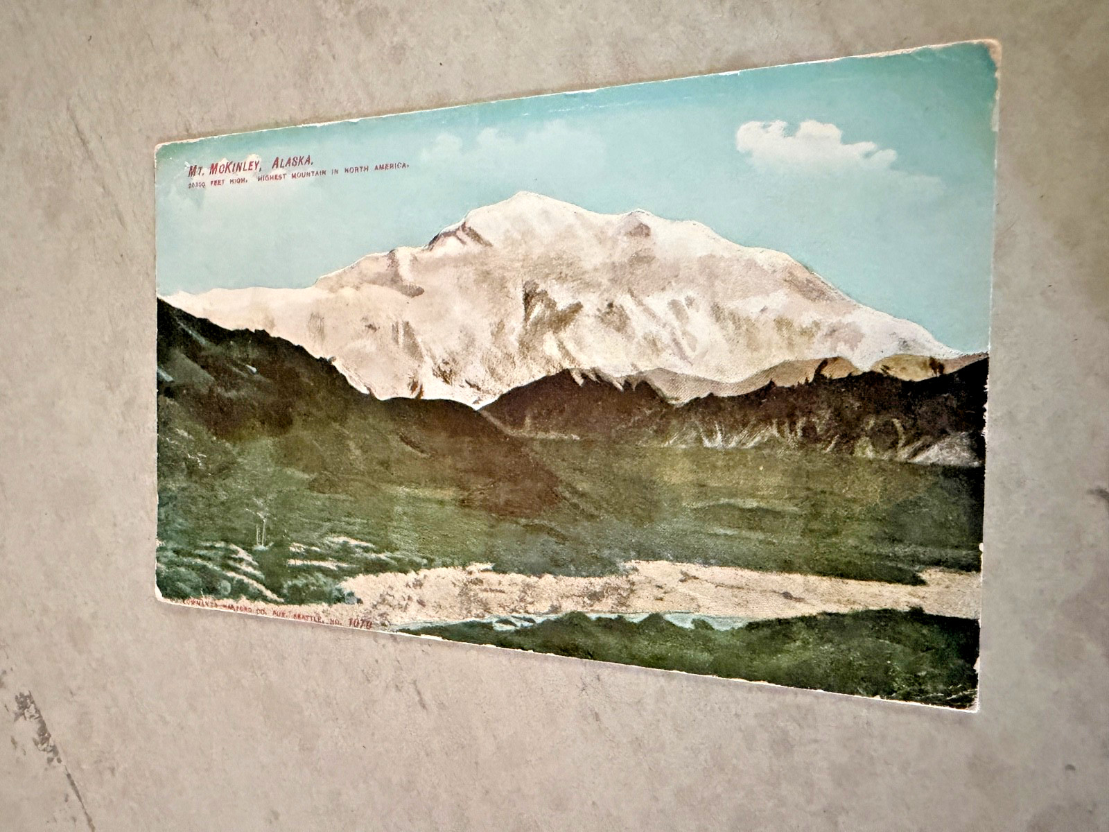 Mt. McKinley Alaska Highest Mountain In North America Postcard Posted 1908