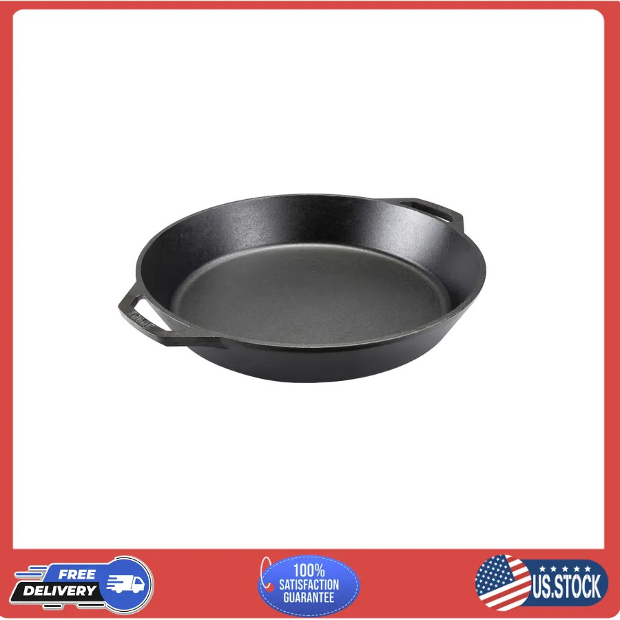Lodge 15 inch Dual Handle Cast Iron Seasoned Pan Skillet