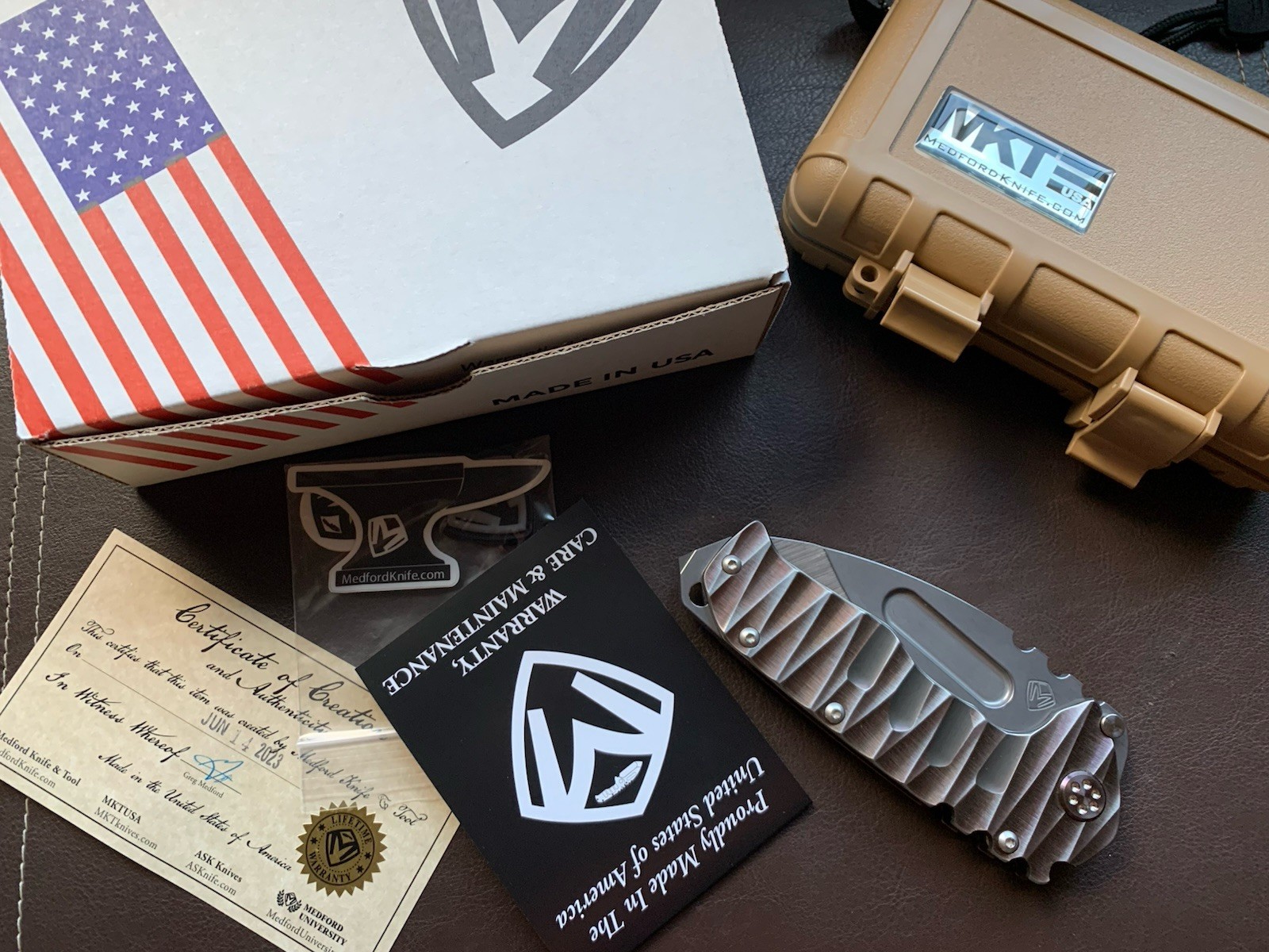 Medford Knife & Tool Praetorian T, Predator Sculpted Titanium, S90V Drop Point