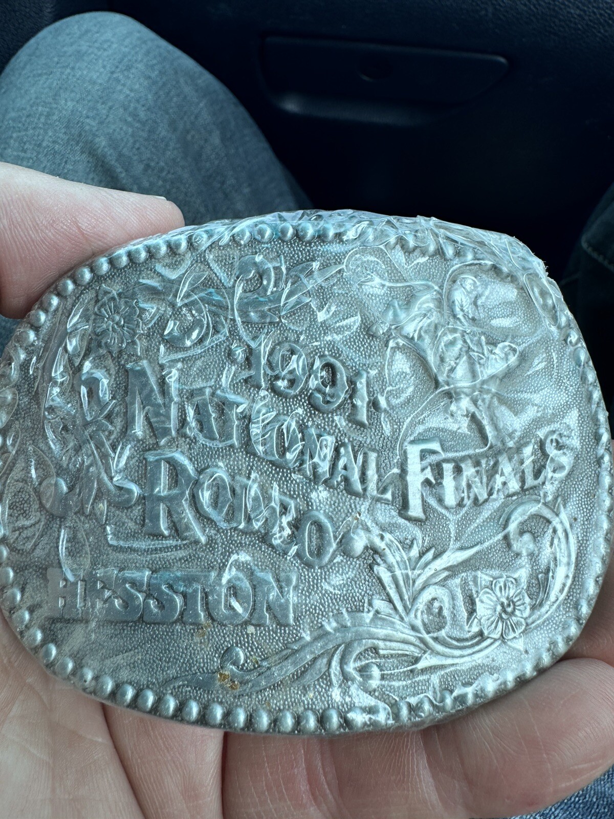 1991 Hesston NFR Belt Buckle NOS Rodeo Rider Cowboy Vintage National Final BLH