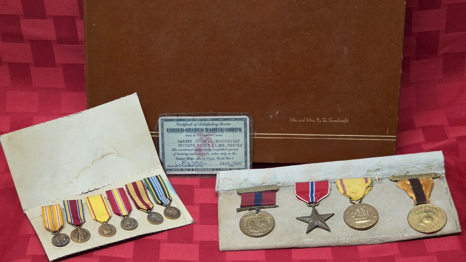 USMC China Marine Barney Goodknight Group 1937 Soochow Creek Bronze Star WWII