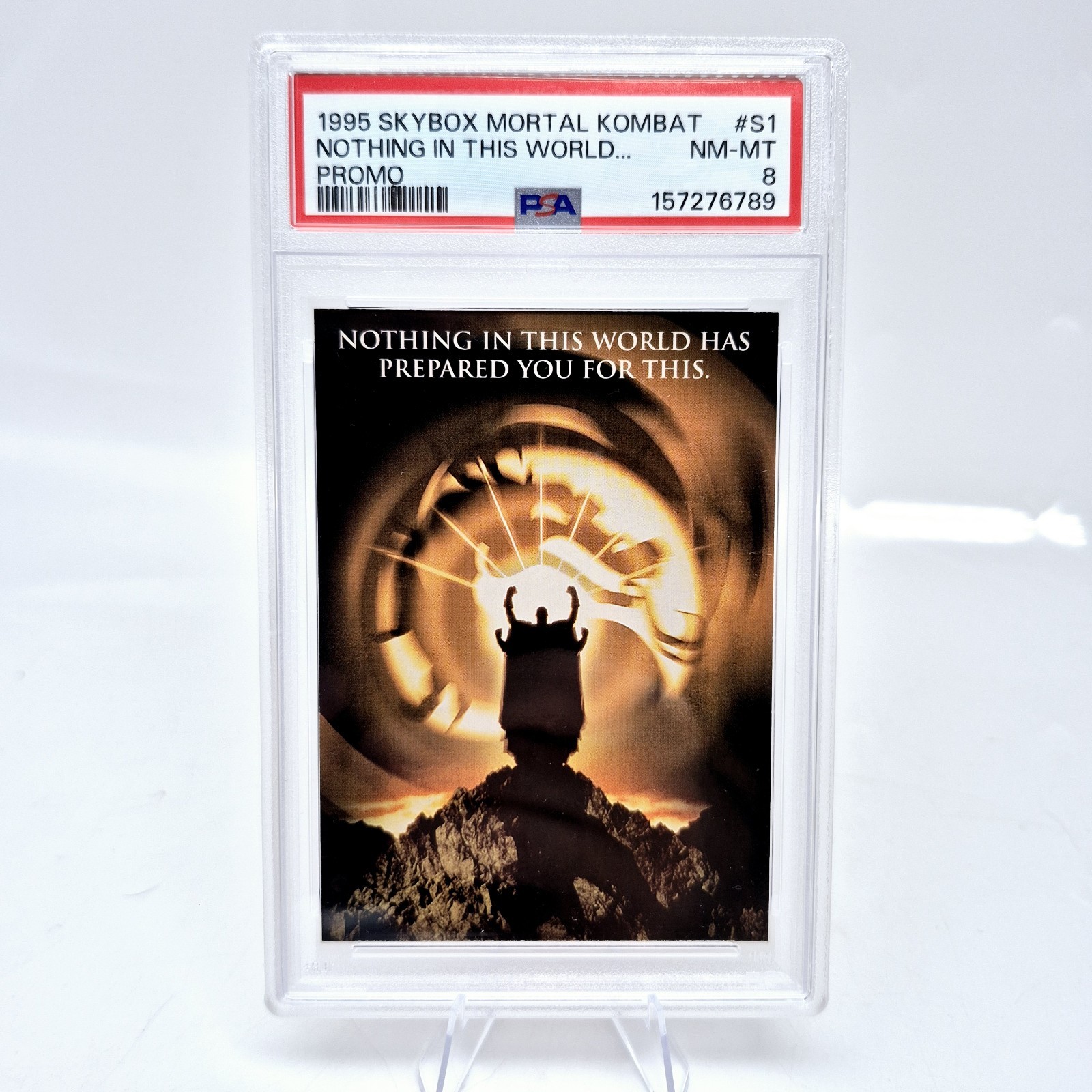 1995 SkyBox Mortal Kombat Title Card #S1 PSA 8 None Higher Promo Card 