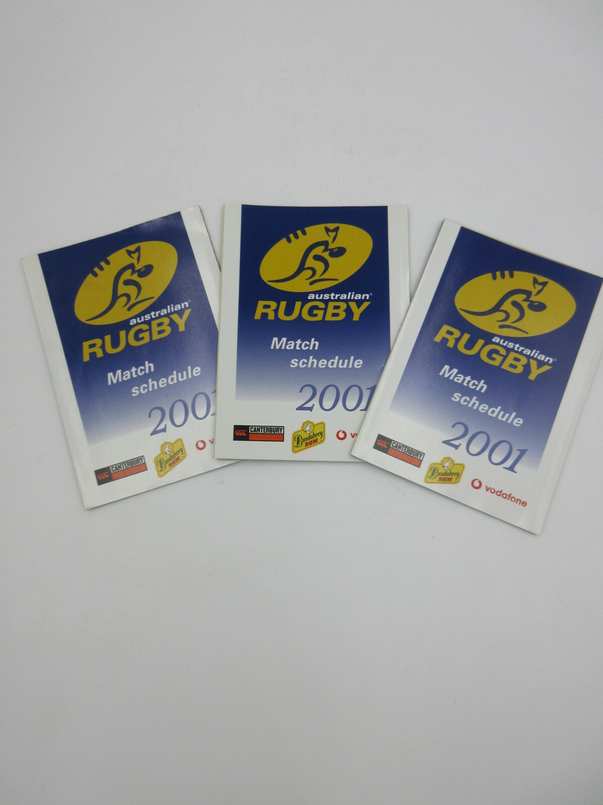 lot 3 AUSTRALIAN RUGBY MATCH SCHEDULE  pocket schedules 2001
