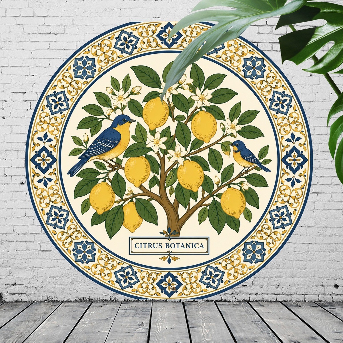 Vintage Lemon Tree Metal Sign Mediterranean Style Kitchen Wall Decor