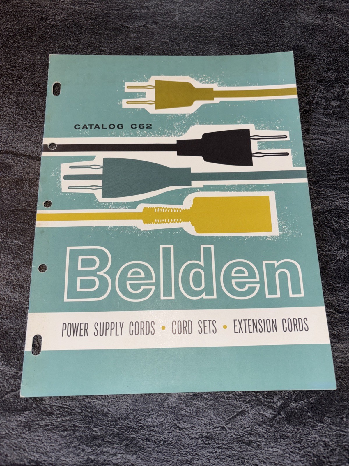 1962 Belden Catalog ~ C62 - Power cables Cords ~ Electronic equipment LOC F