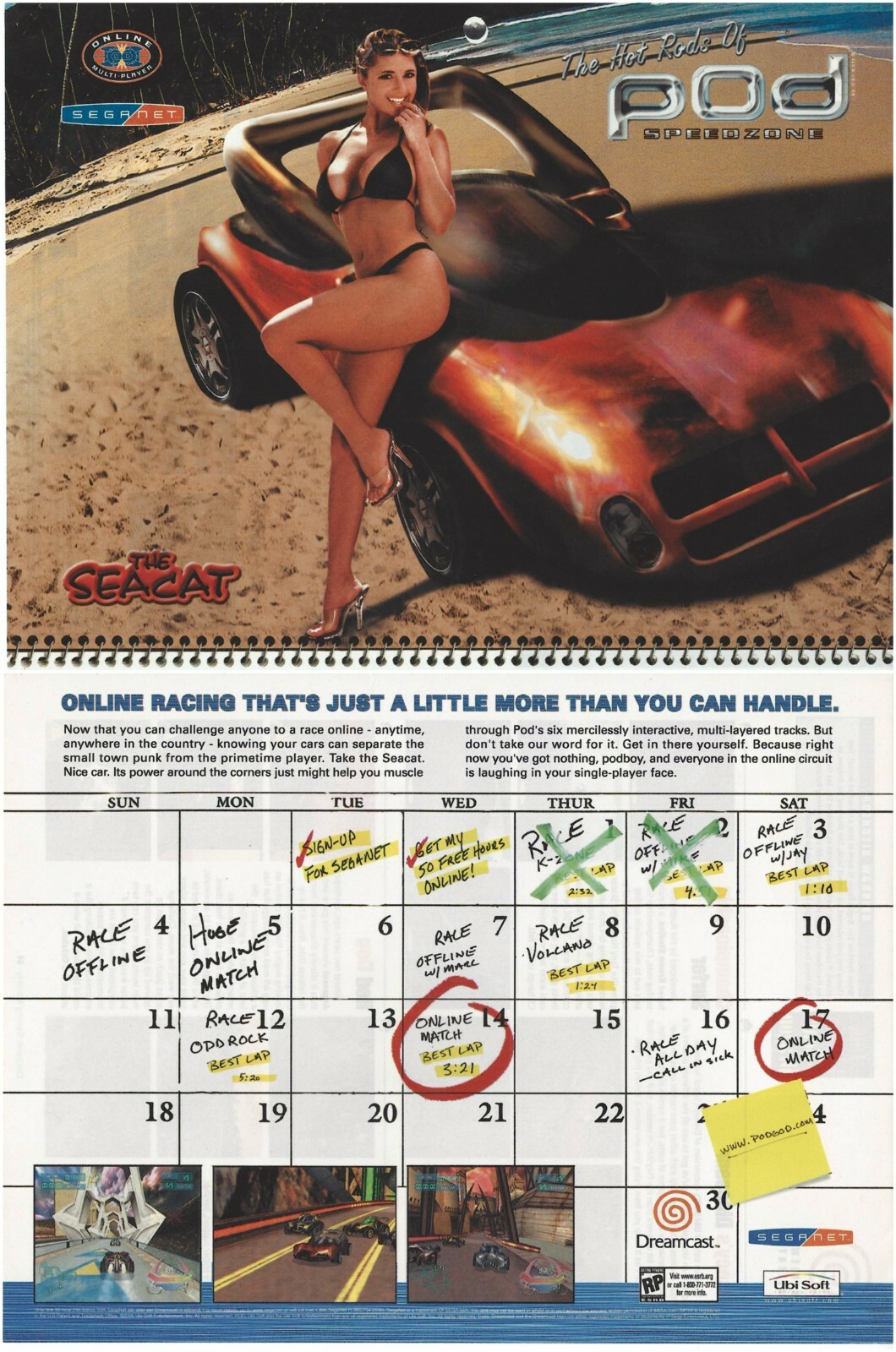 POD: Speedzone (POD 2: Multiplayer Online) Print Ad/Poster Art Sega Dreamcast