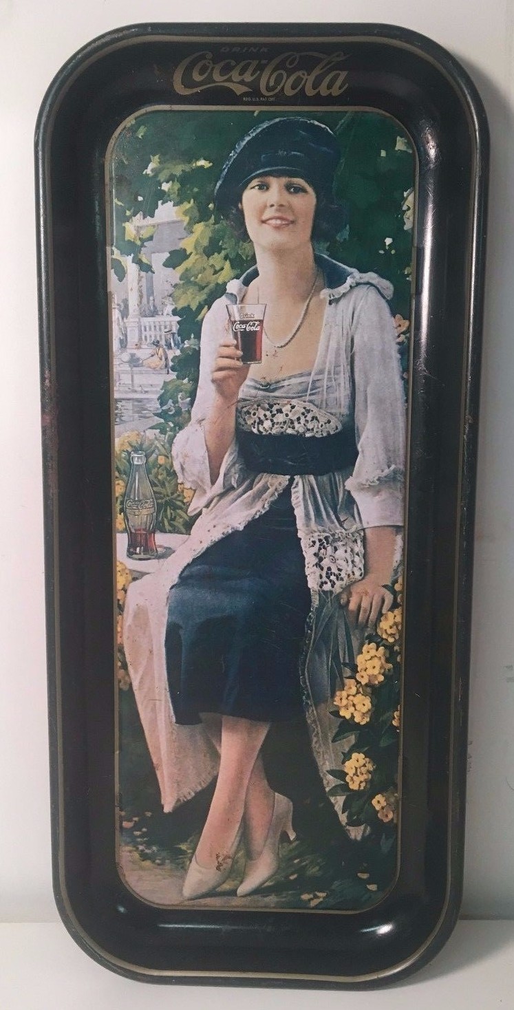 Vintage Drink Coca Cola Coke 1973 Rectangular Tin Serving Tray Gilmore Girl