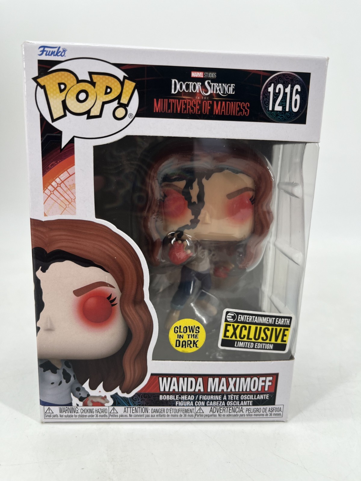 Wanda Maximoff #1216 Funko Pop Glow in the Da Entertainment Earth Exclusive READ