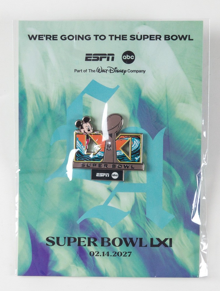 NFL ESPN Super Bowl LXI Mickey Mouse Enamel Pin Disney 2026 D23 Expo Exclusive