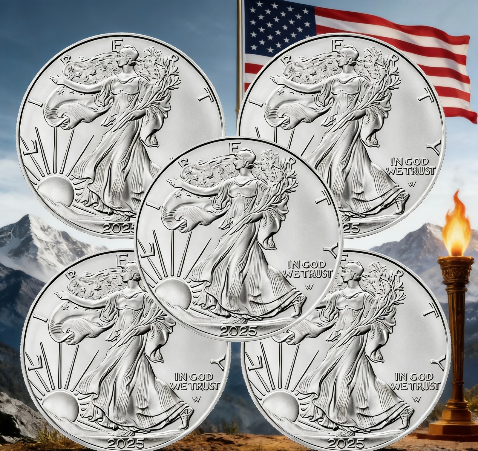 Bundle of 10 US Mint 20251oz ...999 American Eagle