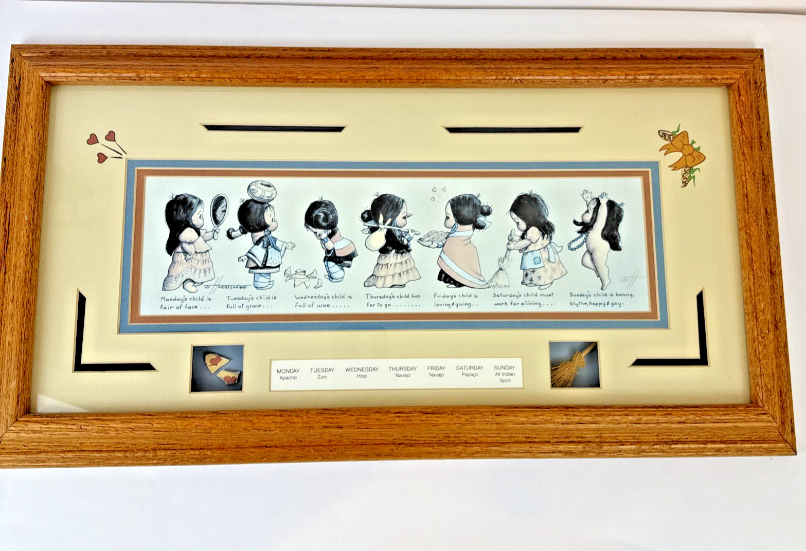 Vintage Monday\'s Child   A Sandstone Creation   wood frame