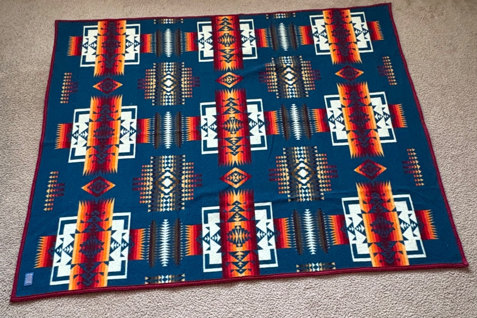 VTG Pendleton Beaver State Robes and Shawls Chief Joseph Wool Blanket 78”x 65”