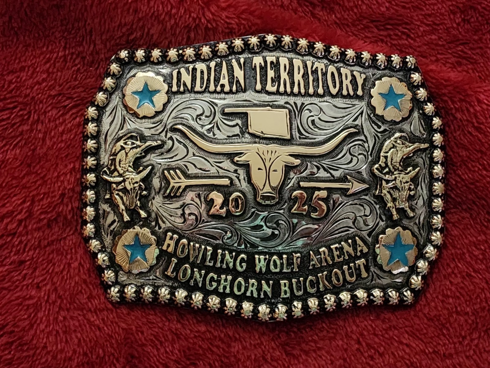 Rodeo☆2025☆X~Treme BULLRIDING Champion Trophy Buckle☆Indian Nation☆Rare☆659