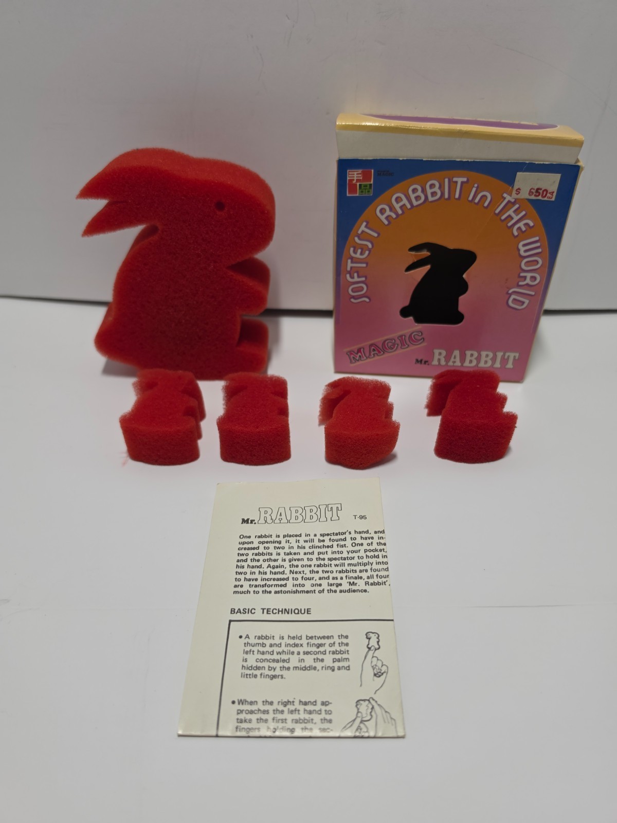 Vintage Mr. Rabbit Multiplying Sponge Magic Trick Tenyo T-95 Complete with Box