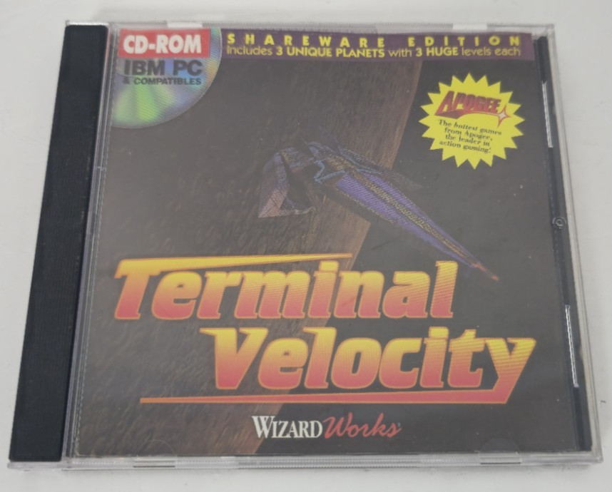 Terminal Velocity SHAREWARE Edition CD-Rom PC Game 1995 Vintage Wizard Works