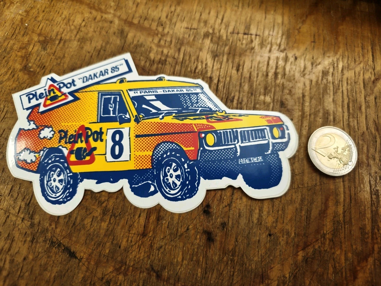 Large Vintage RALLYE PARIS DAKAR 1985 FULL POT Sticker Shape...