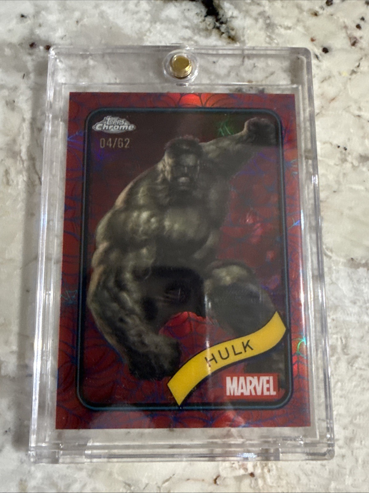 2025 Topps Marvel Chrome Hulk  04/62 Blue And Red Spider Web Parallel 🔥🔥