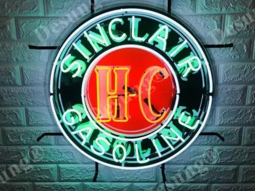 HC Dinosaur Gasoline Motor Gas Oils Neon Light Sign Artwork Acrylic Printed 24\