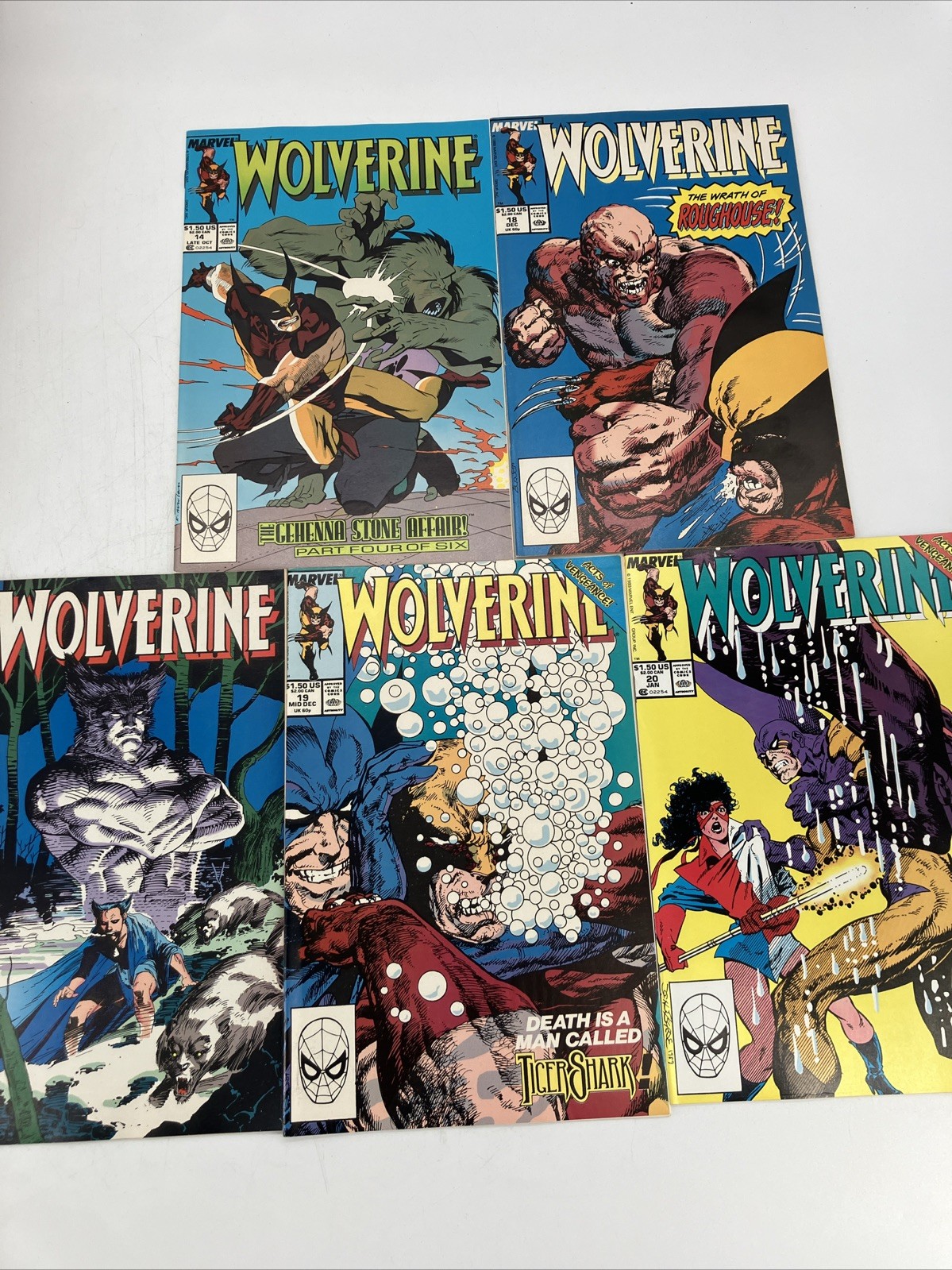 WOLVERINE #14 18-20 25 Lot of 5 Marvel Comics 1989 John Byrne Klaus Janson