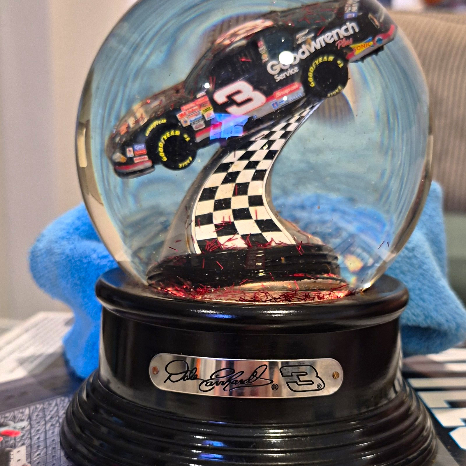 Character Collectibles Dale Earnhardt #3 NASCAR Snow Globe Signed 2002