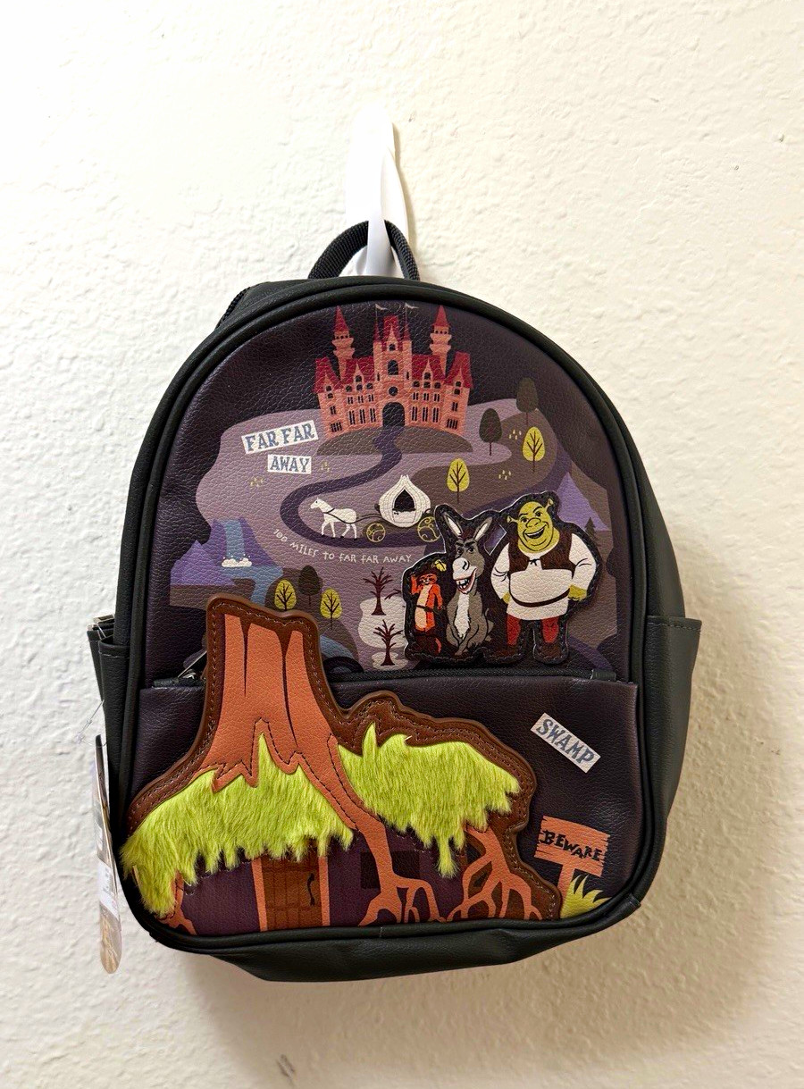 Dreamworks Shrek Small Mini Backpack Black Green Brown Purple Beige