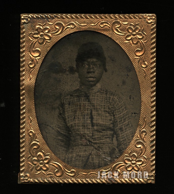 Miniature 1860s Tintype Photo Young African American Girl / Black Americana