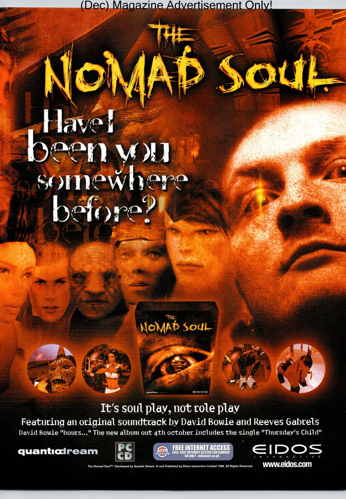 The Nomad Soul Eidos PC Game Promo 1999 Full Page Print Advertisement