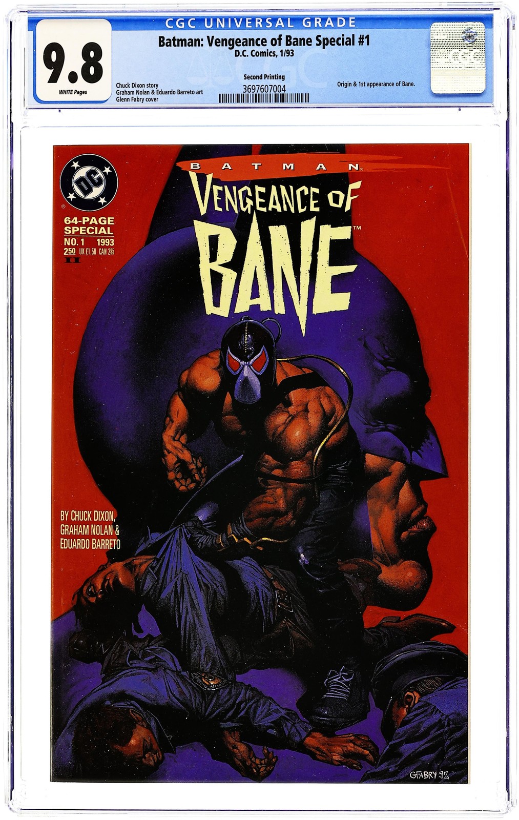 Batman Vengeance of Bane #1 2nd Printing CGC 9.8 1993 3697607004