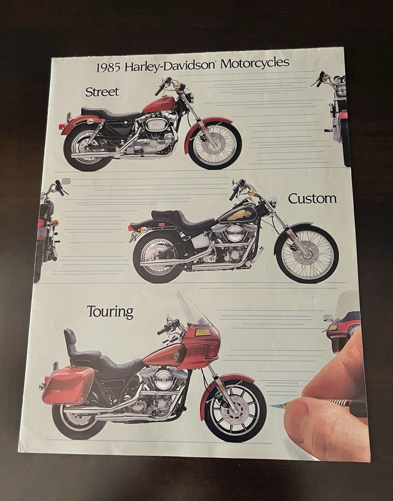 1985 Harley-Davidson Factory Full Line Sales Brochure And Poster Collectible