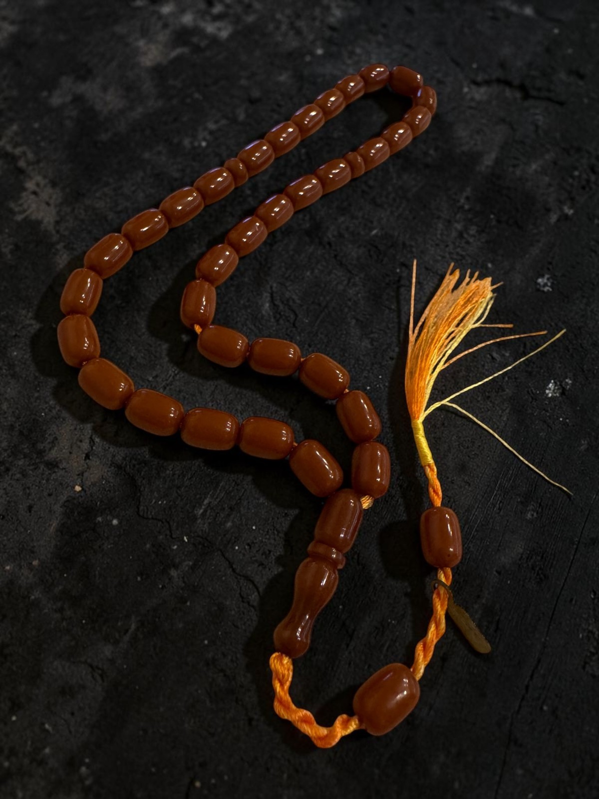 Caramel Brown Faturan Bakelite Prayer Beads Misbaha Tasbih Master Workmanship