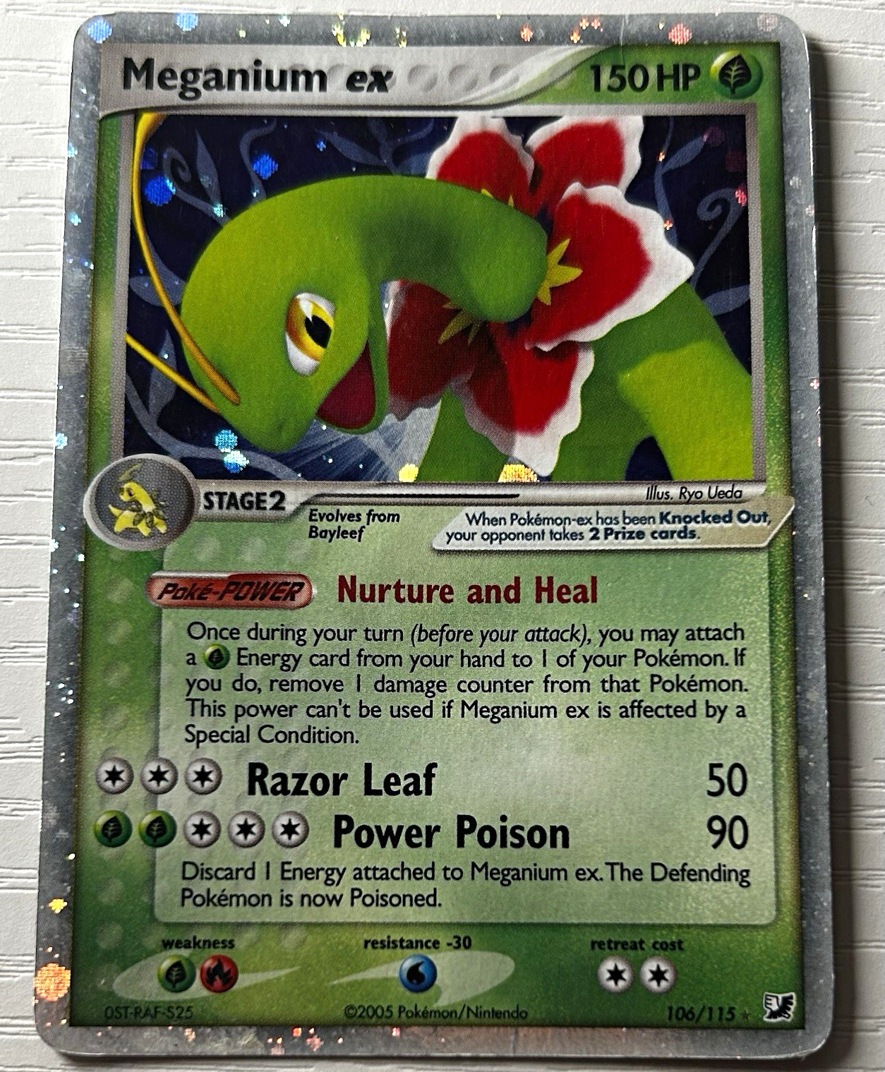 Pokémon 2005 EX Unseen Forces Meganium ex Holo 106/115 English