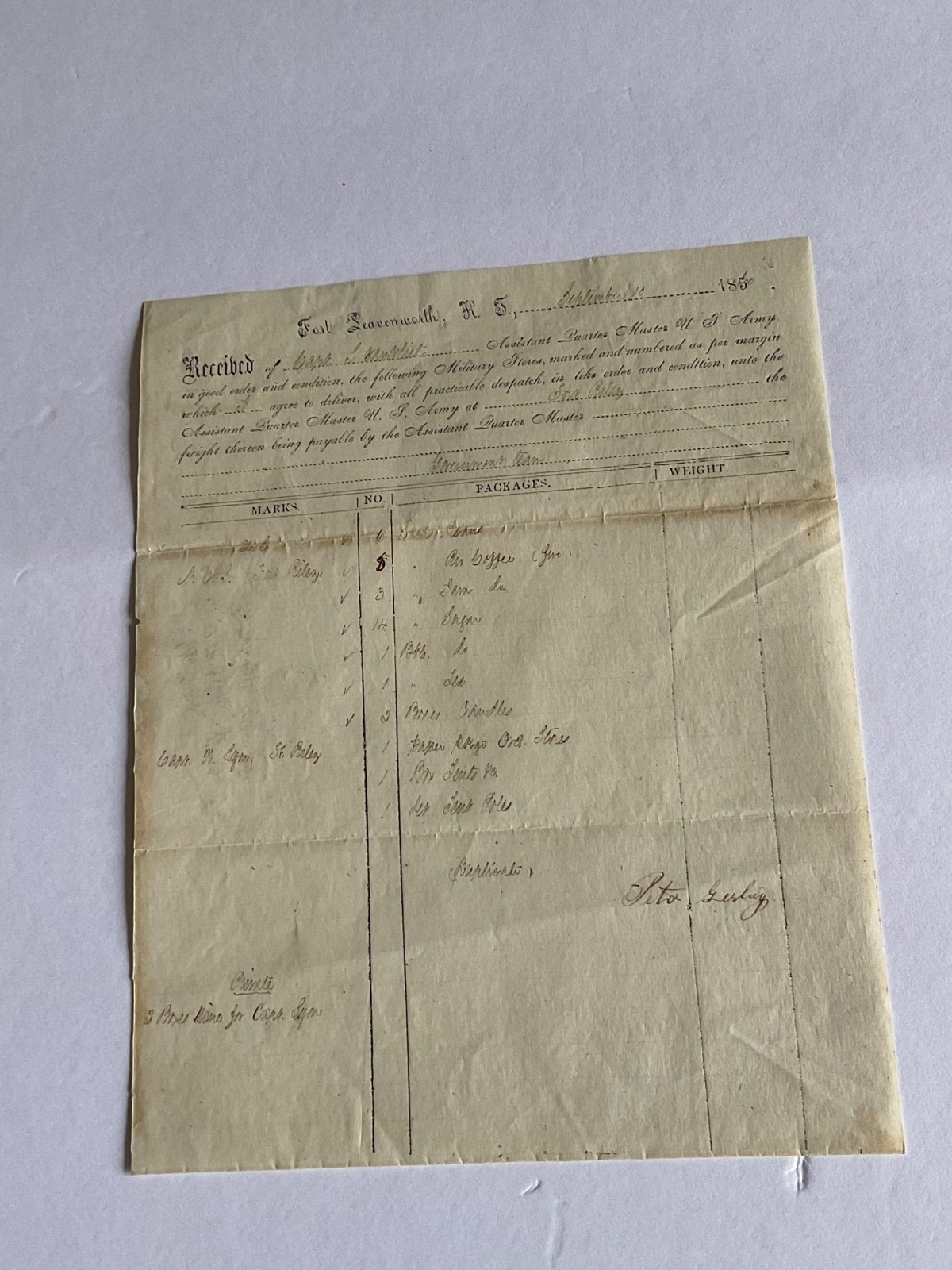 FORT LEAVENWORTH KANSAS TERRITORY 1855 TO FT RILEY SUPPLIES ARMY WAGON TRAIN