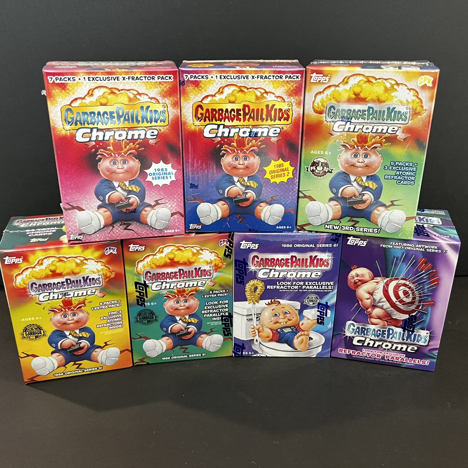 2013-25 GARBAGE PAIL KIDS CHROME SERIES 1 2 3 4 5 6 7 SEALED BLASTER BOX LOT