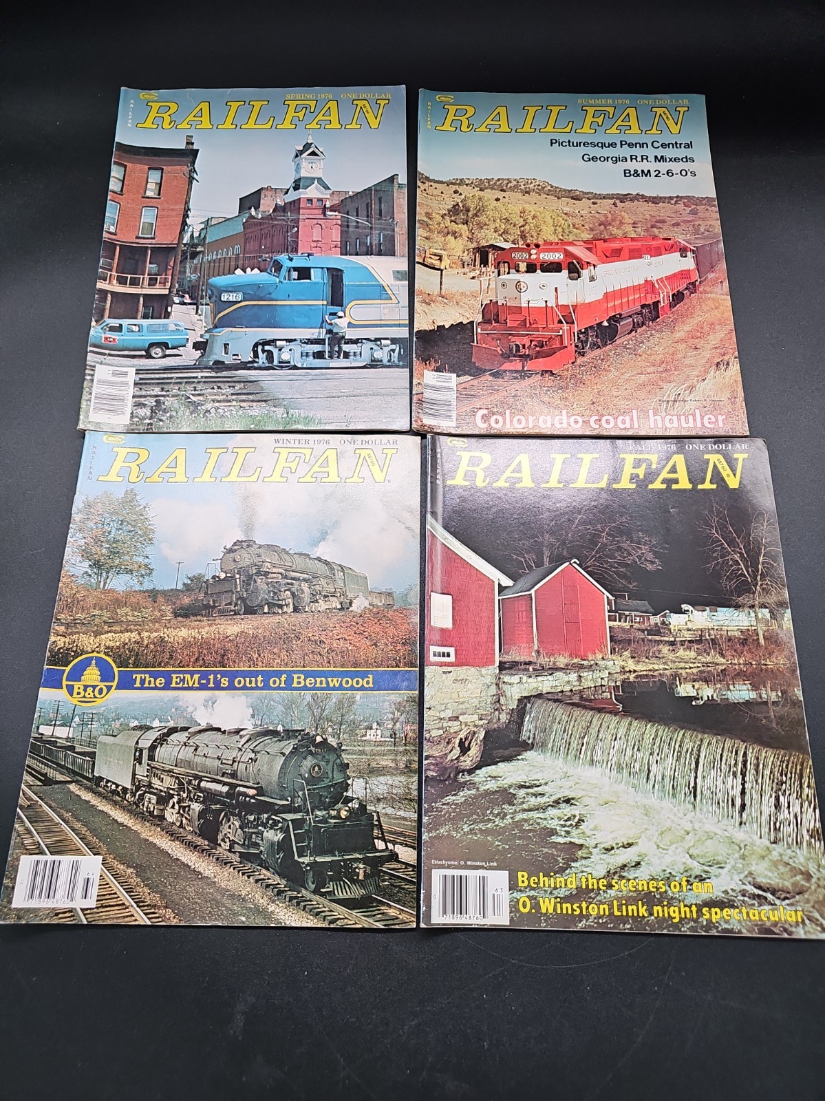 Railfan Magazine 1976 Lot of 4 Issues, Train & Railroad History, VG+ Cond 