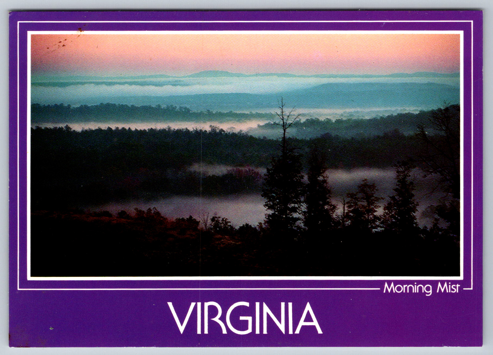 c1990s Blue Ridge Mountains Morning Mist Virginia Cards Unlimited Postcard