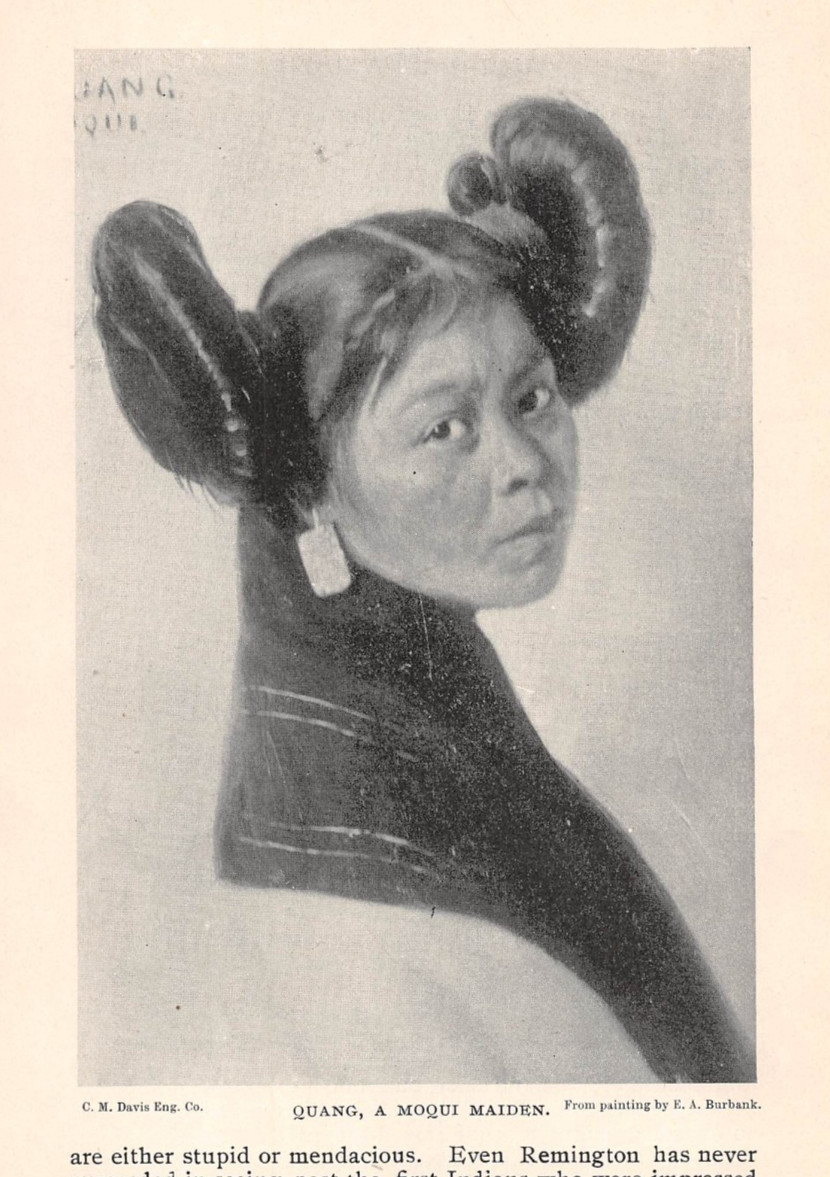 antique 1900 Profile of E A Burbank Indian Native American Portraits ILLUSTRATED