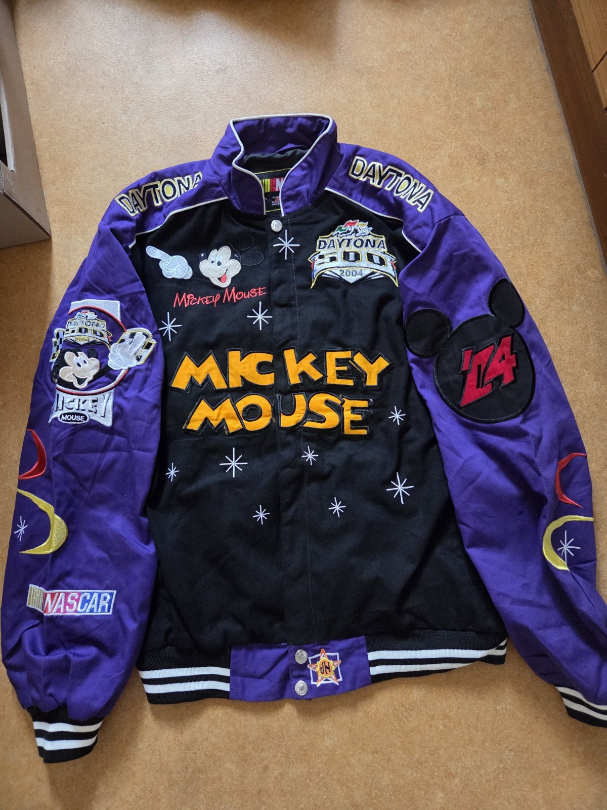 Disney MICKEY Daytona 500 Jacket JH DESIGNS Size xl Purple