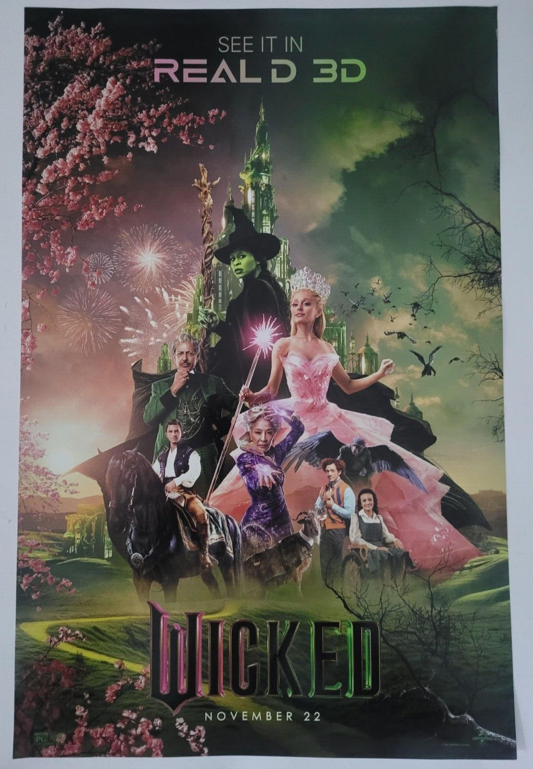 WICKED MOVIE PROMO POSTER 11x17 ARIANA GRANDE CYNTHIA ERIVO 2024 NEW UNUSED
