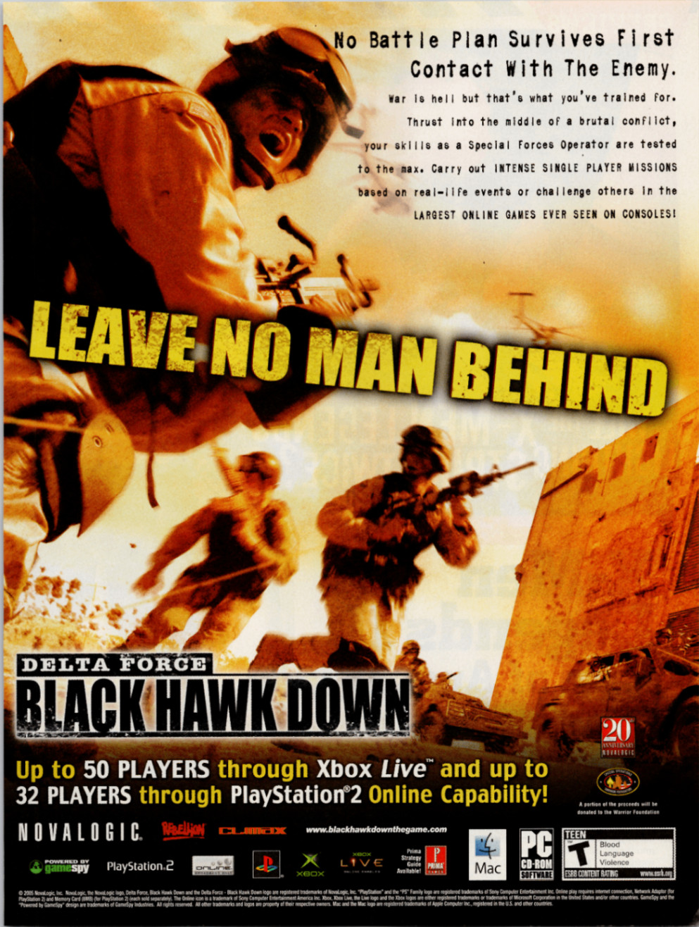 NovaLogic Delta Force Black Hawk Down 2003 Video Game Print Ad Promo Art Poster